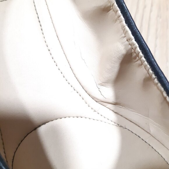 Cole Haan Dark Blue Loafers with Gold Accent - Picture 2 of 12